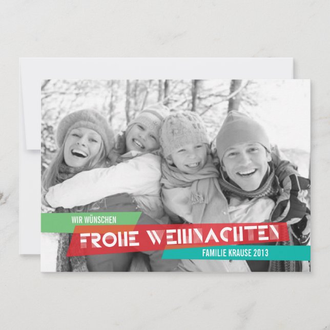 Tarjeta Festiva Pop der Farbe Weihnachtskarte (Anverso)