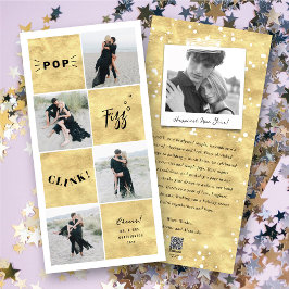 Tarjeta Festiva Pop Fizz Clink Año Nuevo Bloquea 4 Collages de fot