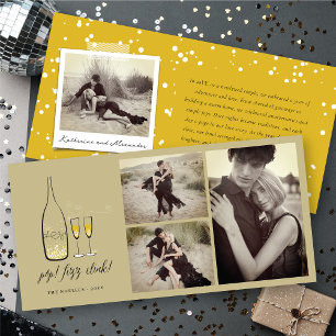 Tarjeta Festiva Pop Fizz Clink Elegante Gold Champagne Moda 3 Foto