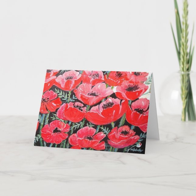 Tarjeta Festiva Poppies (Anverso)