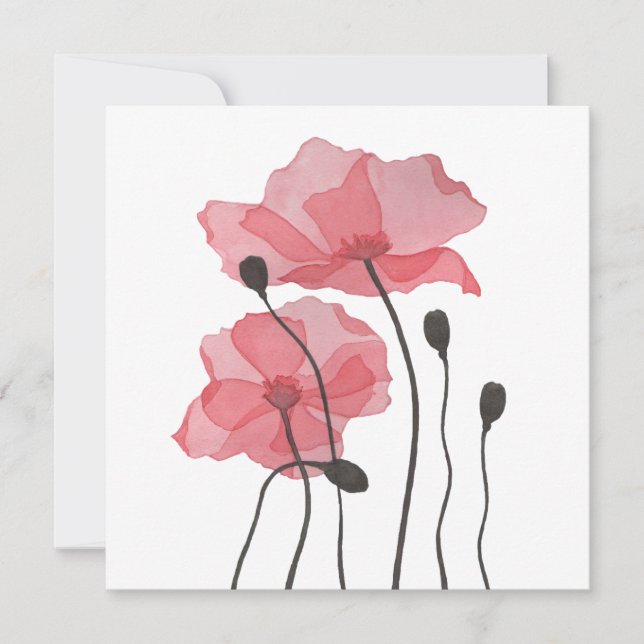 Tarjeta Festiva Poppies (Anverso)