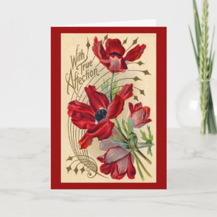 Tarjeta Festiva Poppies rojos - San Valentín