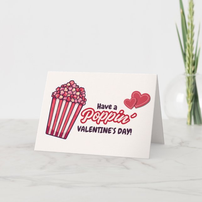 Tarjeta Festiva Poppin Funny Valentine's Day Holiday Card (Anverso)
