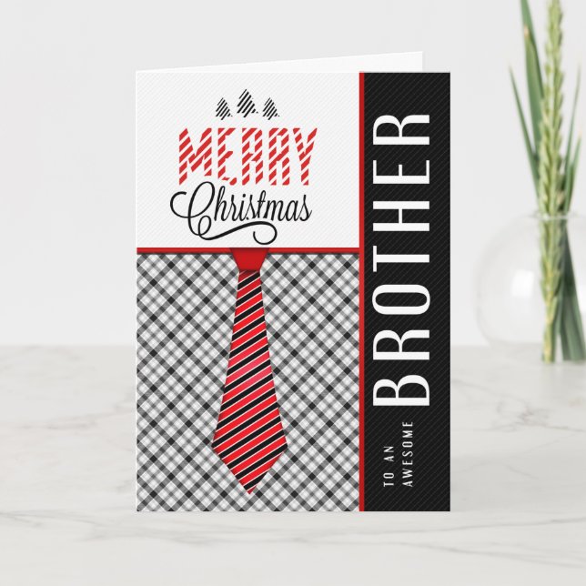 Tarjeta Festiva por Brother Merry Christmas Masculine Necktie (Anverso)