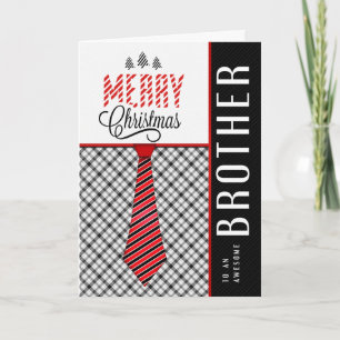 Tarjeta Festiva por Brother Merry Christmas Masculine Necktie