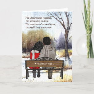 Tarjeta Festiva por esposa joven pareja afroamericana