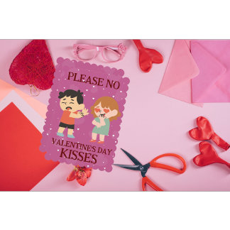 Tarjeta Festiva Por favor, ningún El día de San Valentín besa a un