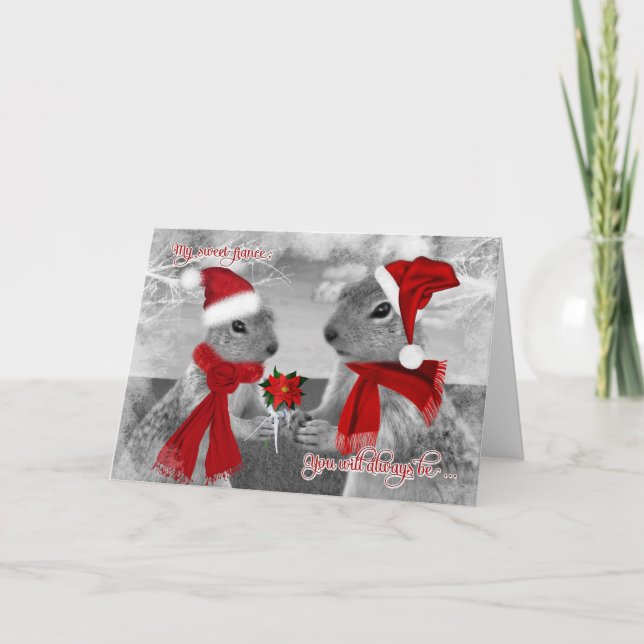 Tarjeta Festiva por HIM Fance Romantic Navidades Squirrel Love (Anverso)