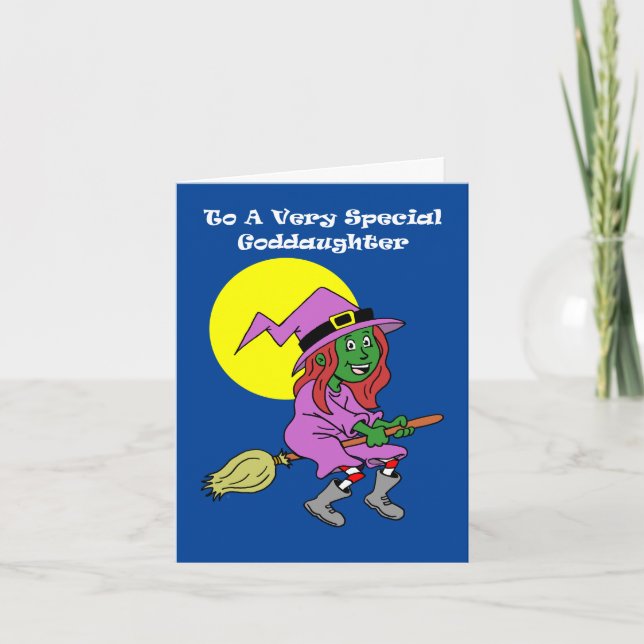 Tarjeta Festiva Por la diosa hija Personalizado Witch Halloween (Anverso)