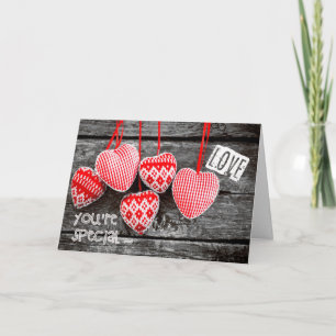 Tarjeta Festiva Por la esposa en el El día de San Valentín. Corazo