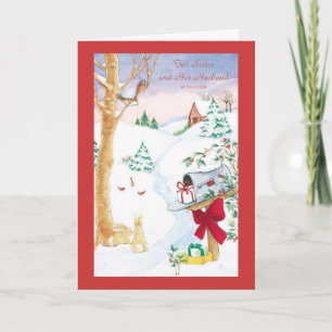 Tarjeta Festiva Por la hermana y su marido con amor