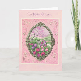 Tarjeta Festiva Por la madre en rosa de Pascua