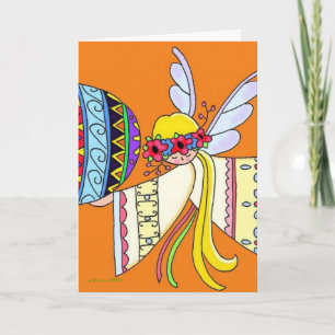Tarjeta Festiva Por las alas de un arte popular ucraniano del