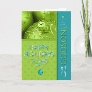 Tarjeta Festiva por las vacaciones modernas de Godson Green y Turq