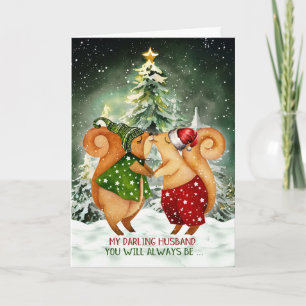 Tarjeta Festiva por los Navidades de amor de Husband Sweet Squirre