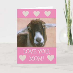Tarjeta Festiva Por mamá, cabra dulce, San Valentín