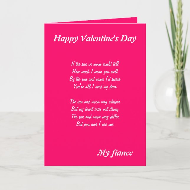 Tarjeta Festiva por mi prometida en el día de San Valentín (Anverso)