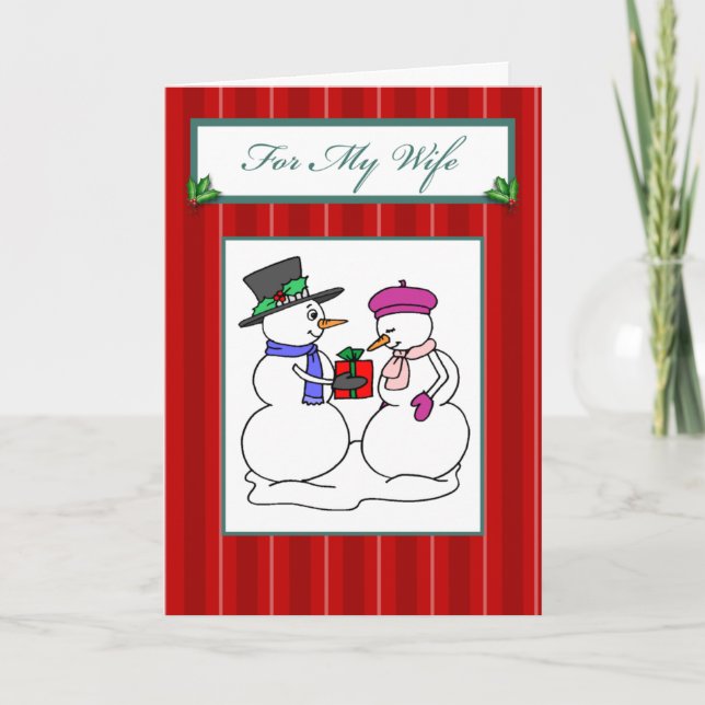 Tarjeta Festiva Por mis Navidades esposas (Anverso)