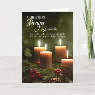 Tarjeta Festiva por Navidades padrinos Orar Velas Cristianas