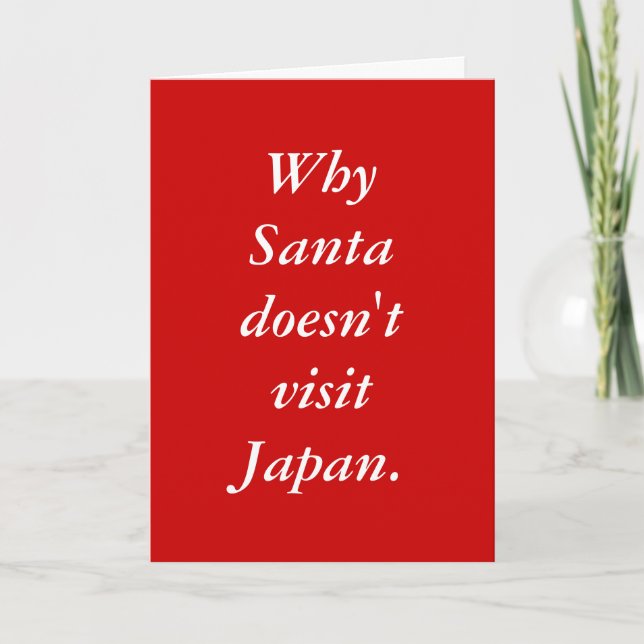 Tarjeta Festiva Por qué Santa no visita Japón. (Anverso)
