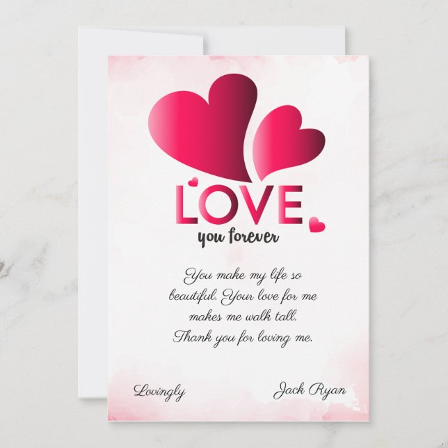 Tarjeta Festiva por siempre mi amor DIY (Anverso)