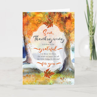 Tarjeta Festiva por Son Thankding Autumn Watercolor Grfatídico