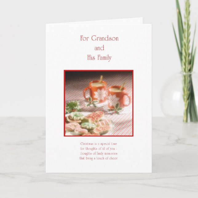 Tarjeta Festiva Por su nieto y su familia (Anverso)