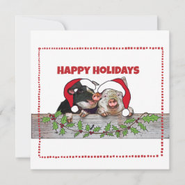 Tarjeta Festiva Porciones de cerdo navidades