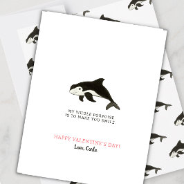 Tarjeta Festiva Porpoise Valentine Holiday Card