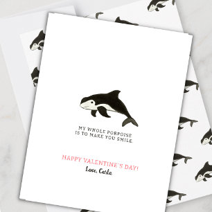Tarjeta Festiva Porpoise Valentine Holiday Card
