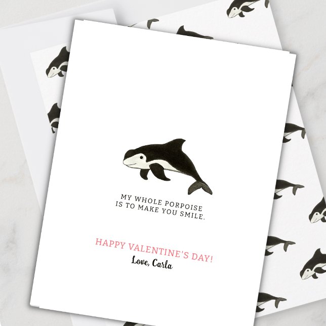Tarjeta Festiva Porpoise Valentine Holiday Card (Subido por el creador)