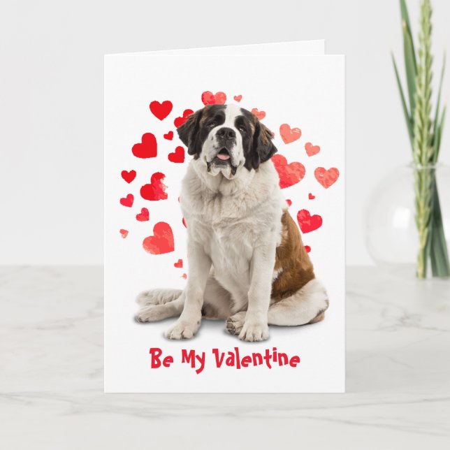 Tarjeta Festiva Porque Me Gusta Amarte San Bernardo Perro Valentín (Anverso)