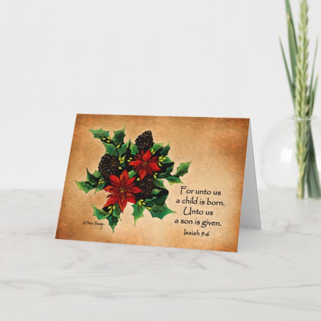 Tarjeta Festiva Porque para nosotros nace un Niño. (Tarjeta de Nav (Anverso)