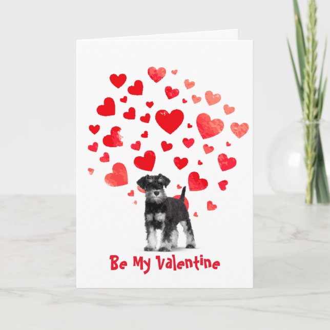 Tarjeta Festiva Porque te quiero Min Schnauser Perro Valentine (Anverso)