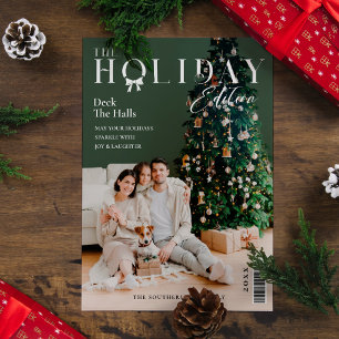 Tarjeta Festiva Portada de la revista de fotos de la familia Holid