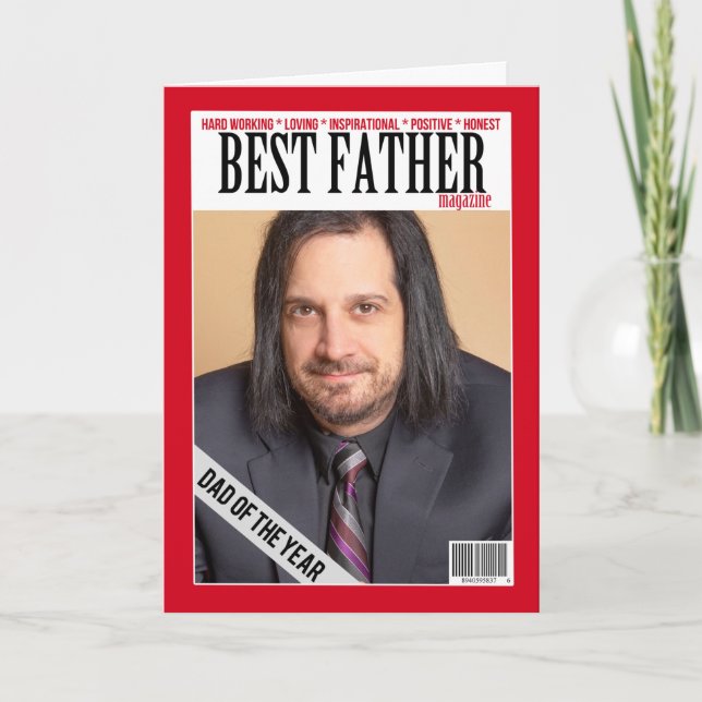 Tarjeta Festiva Portada de la revista Happy Father's Day Personali (Anverso)