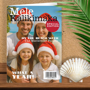 Tarjeta Festiva Portada de la revista Mele Kalikimaka Personalizad