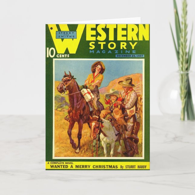 Tarjeta Festiva Portada de la revista Navidades Western Story 1937 (Anverso)