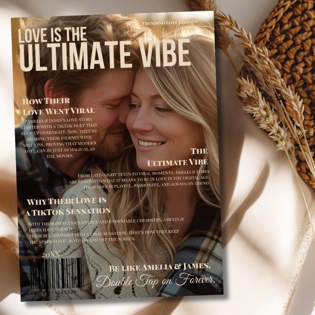 Tarjeta Festiva Portada de la revista Romance Joven Moderna (Modern Young Romance Magazine Cover Holiday Card)