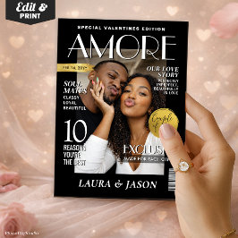 Tarjeta Festiva Portada de revista personalizada para San Valentín