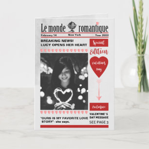 Tarjeta Festiva Portada del periódico el día de San Valentín