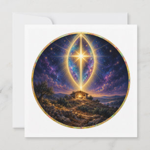 Tarjeta Festiva Portal Estelar Sobre la Casa de la Colina