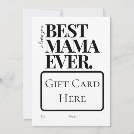 Tarjeta Festiva Portatarjeta de regalo Bold Minimalist Mejor Mamá 