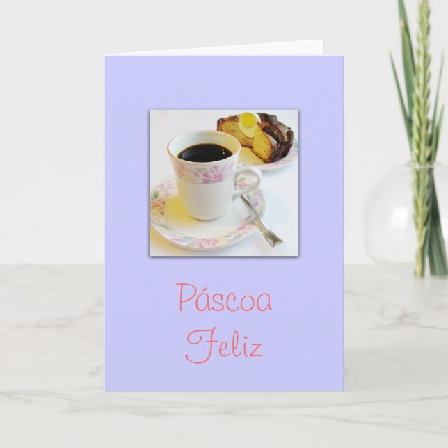 Tarjeta Festiva Portugués: Páscoa Feliz/Pascua feliz (Anverso)