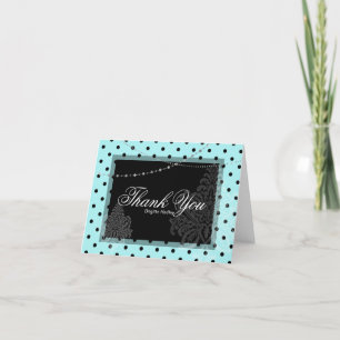 Tarjeta Festiva Pos de polka azul