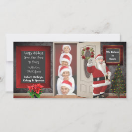 Tarjeta Festiva Posando con Navidades de Santa