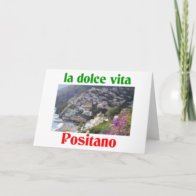 Tarjeta Festiva Positano Italia (Anverso)