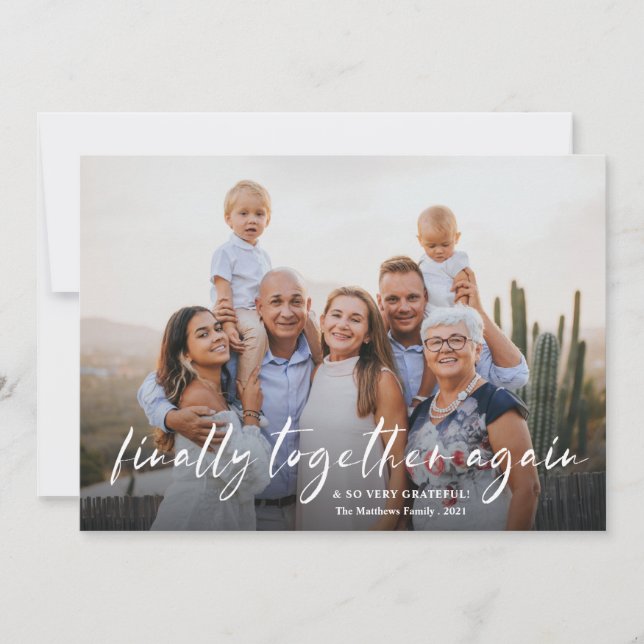 Tarjeta Festiva Post Moderno Que Finalmente Se Encuentran Juntos D (Anverso)