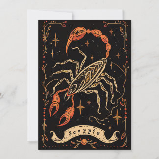 Tarjeta Festiva Postcard - Arte zodiaco Celestial Escorpio