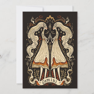 Tarjeta Festiva Postcard - Arte zodiaco celestial génito